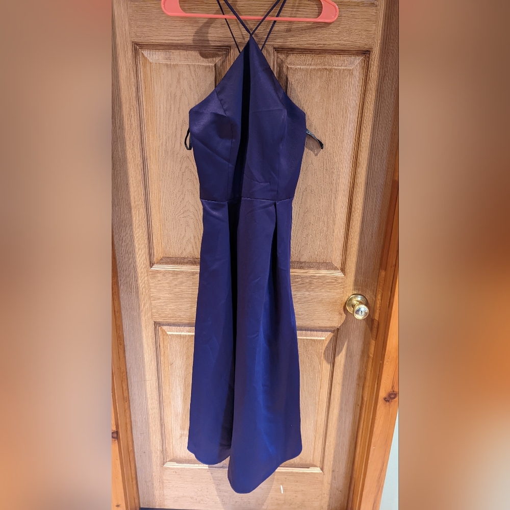 Long formal cocktail dress.